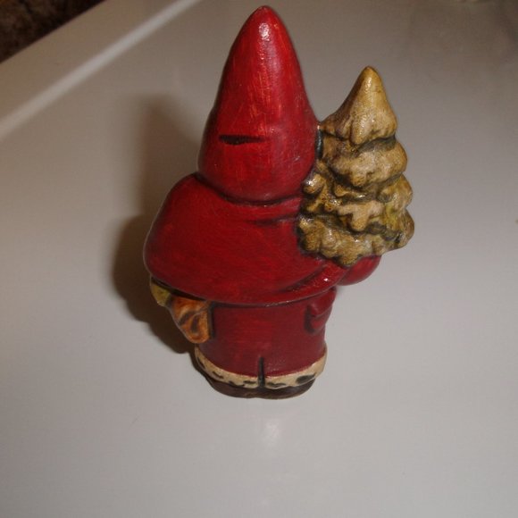 Vaillancourt folk art chalkware gnome tree Santa - Picture 2 of 3